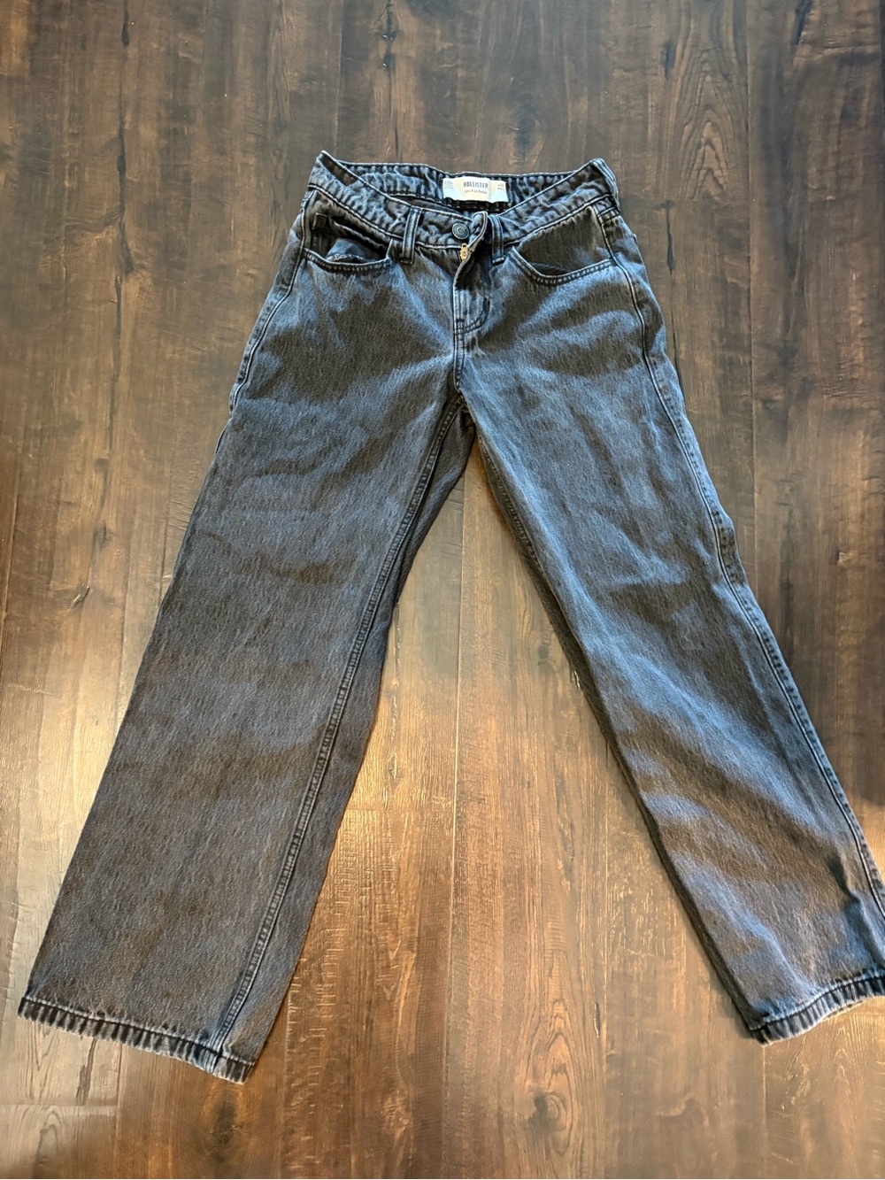 Hollister Wide Leg Jeans in Washed Black
